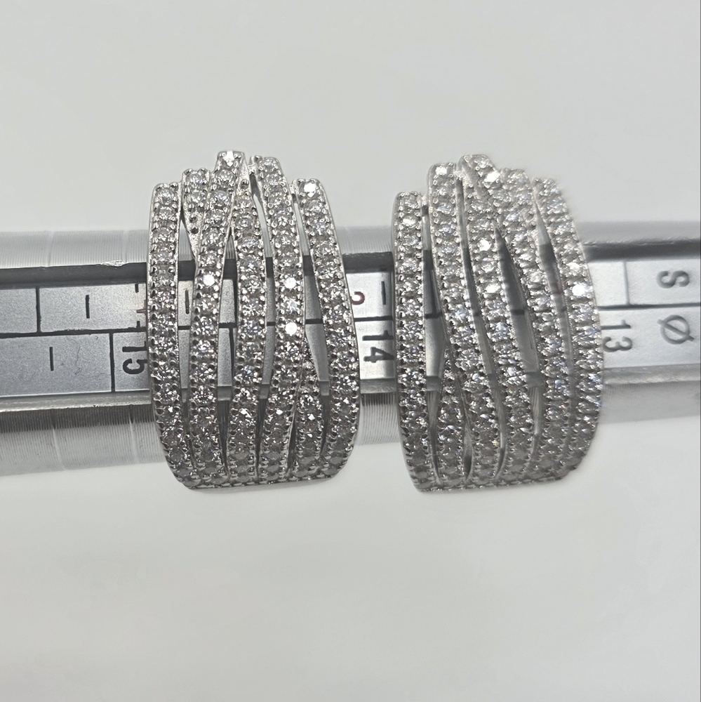 Over 2ct Mpissanite S925 Silver Hoop Earrings
